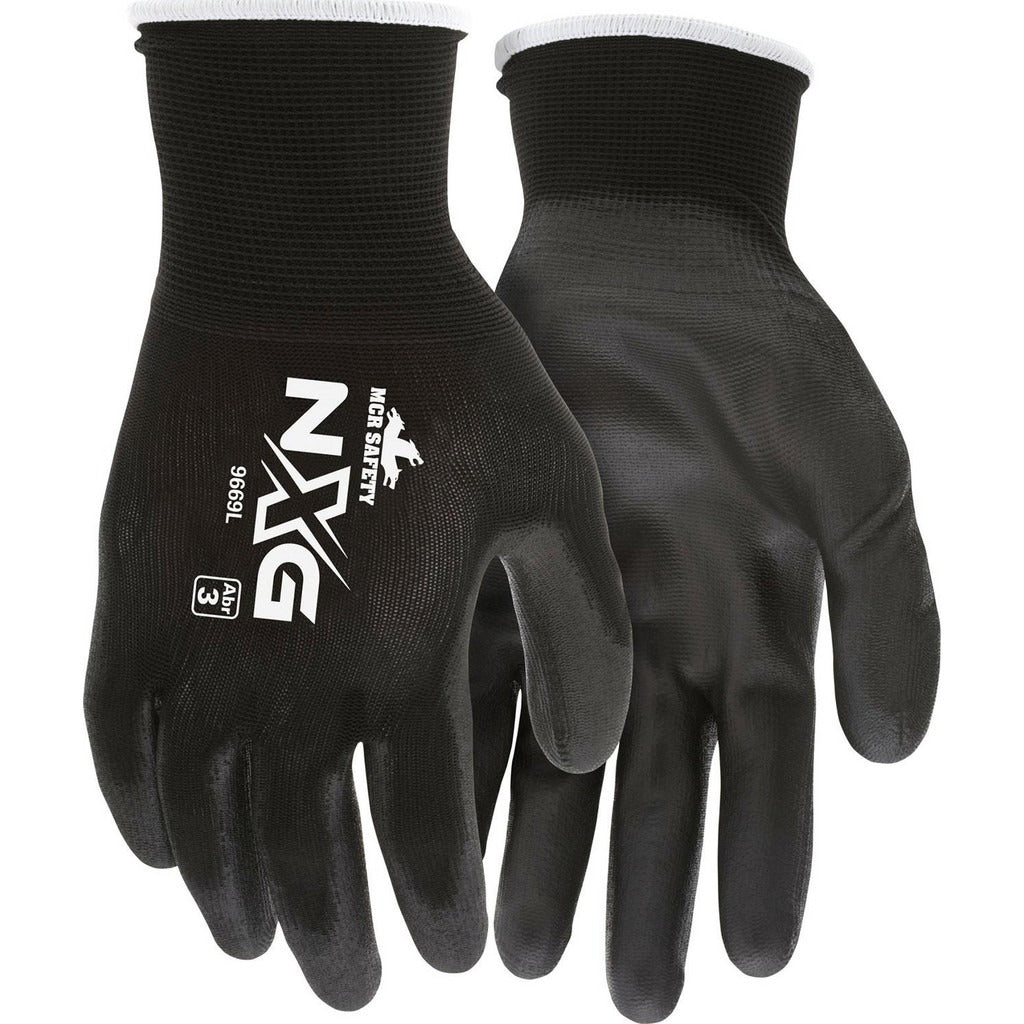MCR SAFETY Mcr Safety 9669L Nylon Work Gloves Palm Coated Size L