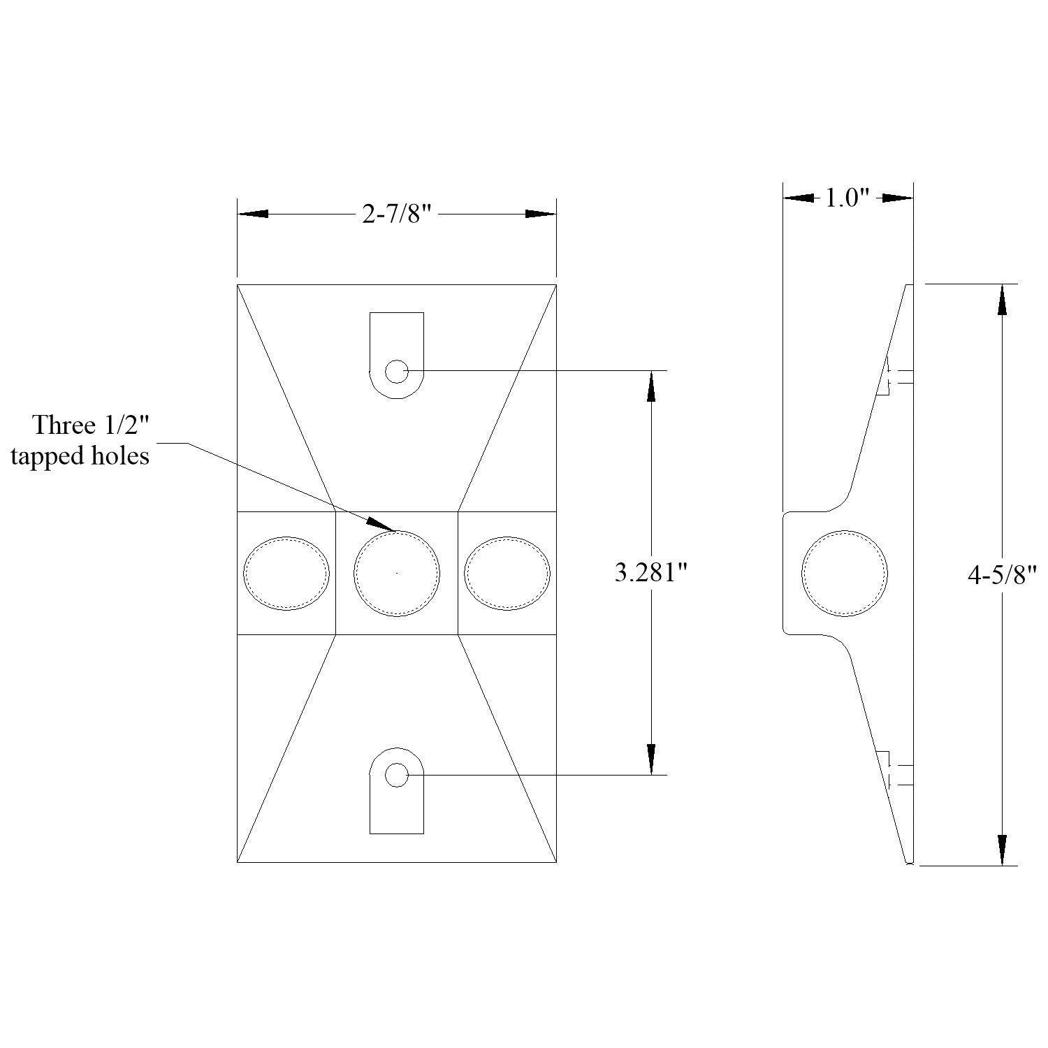 MULBERRY METAL PRODUCTS Mulberry 30361 1G Weatherproof Rectangular Cover (3) 1/2 inches Tapped Holes R-Dot S203E-R