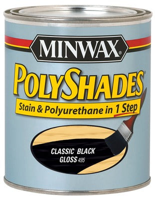 MINWAX Minwax 61495 Polyshades Classic Black Gloss Stain Finish Qt