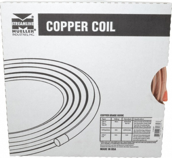 MUELLER INDUSTRIES Mueller Industries D 06020P Seamless Copper Tube 3/8 in Od