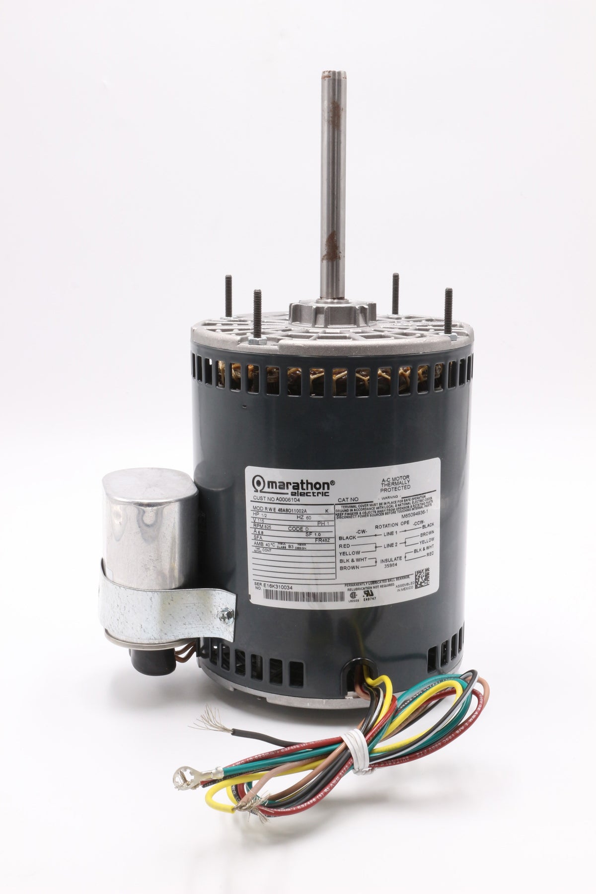 CaptiveAire 48A8011002 0.5 HP 1 Phase Continuous Duty Motor