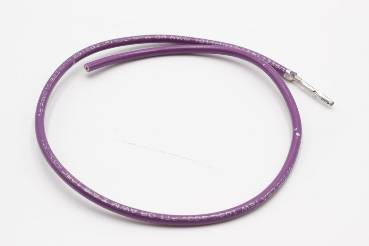 CaptiveAire WIRE_CRIMPED_PR18 Purple Wire With Mini Universal MATE-N-LOK Crimp - 18