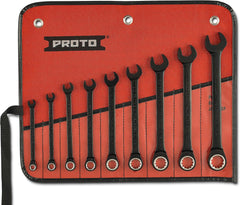 Proto JSCR-9S 9PC Black Chrome Non-Reversible Ratcheting Combination Wrench Set