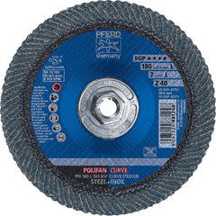 Pferd 67371 7 x 5/8-11 POLIFAN Curve Flap Disc SGP Zirconia 40 Grit Large Radius