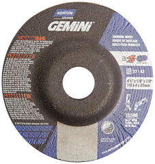 Norton 66252843591 Gemini Depressed Center Abrasive Wheel Type 27 Aluminium Oxide 4-1/2 Inches x 1/8 Inches Thickness 7/8 Inches Arbor Pack of 25