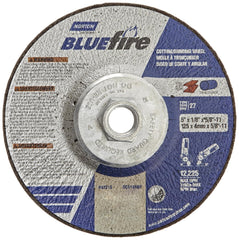 Norton 66252843215 Blue Fire Plus Depressed Center Abrasive Wheel Zirconia Alumina Aluminum Oxide 5/8-11 Hub 5 Diameter 1/8 Thickness Pack of 10