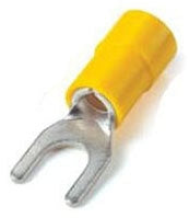 ABB TV10-14F-XV Catamount TV10-14F-XV 12 to 10 AWG 1/4 Inch Stud Yellow Electrotinned Copper Vinyl Insulated Fork Terminal