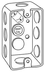 ABB 68361-1/2 T&B 4-1/8X2-1/2 Utility BX, Steel, 17 cu-in Capacity, 1/2-KO