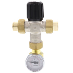 Resideo AM101C1070USTG-LF Mixing Valve AM-1 with Temperature Gauge 3/4 Inch Lead Free Union Sweat 150 Pounds per Square Inch