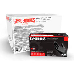 Ammex GPNB49100 GlovePlus Industrial Grade Nitrile Gloves Powder-Free Black 2XL 100/Box