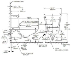 American Standard 3402.016.020 Glenwall Bowl Elongated 1.6 GPF Wall Hung