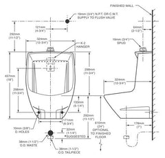 American Standard 6581.001.020 Maybrook Universal Urinal 0.125 - 1 gpf