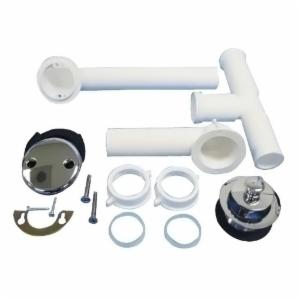 JB Products 700PVCBX Lift and Turn PVC Tubular Bath Waste Kit with Washer and Faceplate, 1-1/2 inch, Chrome Plated