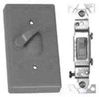 APPOZGCOMM WCT115 Single Gang Weatherproof Vertical Cover Toggle Switch Cover With 15A, 1-Pole Switch