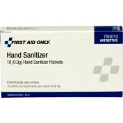 First Aid Only 750013 Hand Sanitizer Packets, 0.9 g, 10/Box