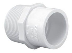 LASCO 436131 1 x 3/4, MPT x Slip, Schedule 40, Lead-Free, PVC, Reducing, Male Adapter