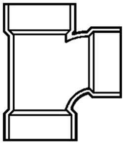 LASCO Fittings D400040 4 x 4 x 4 Hub x Hub x Hub PVC-DWV Sanitary Tee