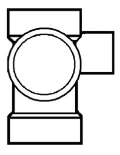 LASCO Fittings D417420 4 x 4 x 2 Hub x Hub x Hub Schedule 40 Reducing Tee