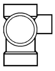 LASCO Fittings D417420 4 x 4 x 2 Hub x Hub x Hub Schedule 40 Reducing Tee