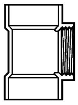 LASCO Fittings D445020 2 x 2 x 2 Hub x Hub x FPT Schedule 40 Injection Molded PVC-DWV Straight Cleanout Tee