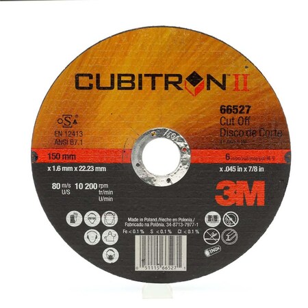 3M 60440282436 Cubitron II Cut-Off Wheel 66524 T1 4in x .125in x 3/8in