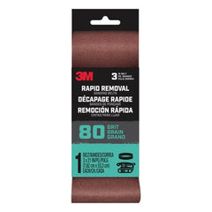 3M 7100188477 Rapid Removal 3 x 21 Inch Power Sanding Belt 80 Grit Belt3x211pk80