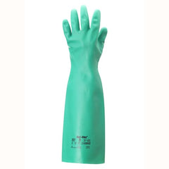 Ansell 37-185-9 Solvex Nitrile Gloves Gauntlet Cuff Unlined 22 Mil 18 Inches Size 9 Green