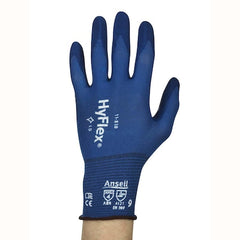 Ansell 11-818-7 HyFlex Plastic Rubber Spandex Reusable Gloves Dark Blue Size 7