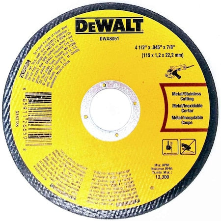 DeWalt DWA8051T10 4-1/2 x .045 x 7/8