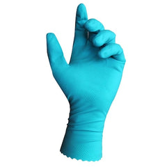 Ansell 88-356-9 AlphaTec 17 mil Latex Agriculture and Chemical Resistant Reusable Gloves in Blue Size 9