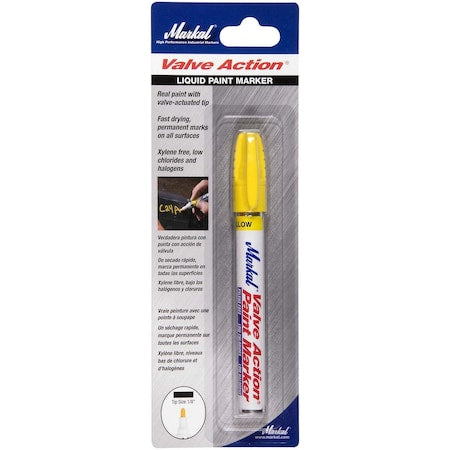 La-Co 96801 Valve Action Liquid Paint Marker Yellow Carded