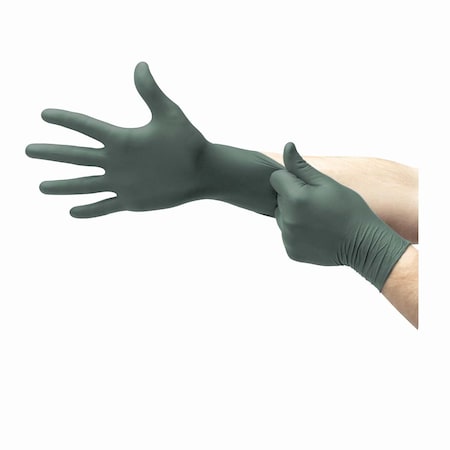 Microflex DFK-608-S Dura Flock Disposable Nitrile Gloves Small Dark Green