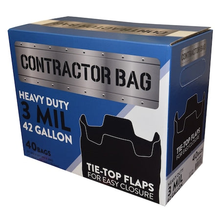 All-Pro CB4230XK Contractor Clean-Up Bags 42 Gal 3Mil Black Tie-Top