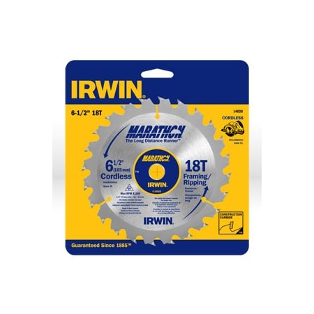 Irwin IR14020 Circular Saw Blade 6-1/2x18T Framing/Ripping 5/8