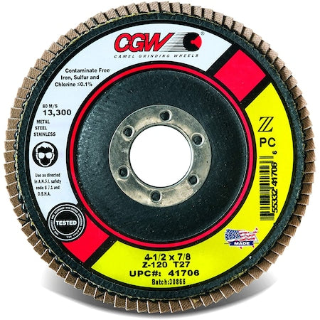 Cgw Abrasives 41732 4-1/2x5/8-11 T29 40 Zirconia Flap Disc (10-Pack)