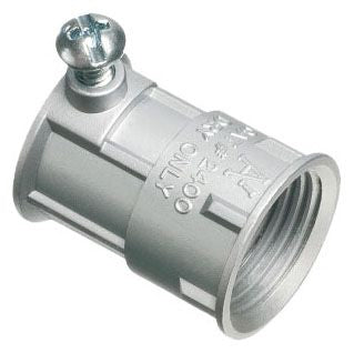 Arlington 2400 1/2 EMT to 1/2 female threaded. Zinc combination coupling. set-screw EMT to Rigid