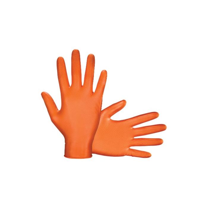 SAS Safety 66575 Astro-Grip Disposable Glove 2X-Large Nitrile Dual Sided Scale Powder Free Orange