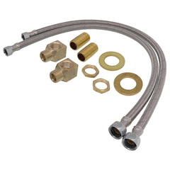 T&S Brass B-0230-KIT Inlet Kit, 1/2 NPT Close Nipples & Elbows, 24 Flex Supply Hoses (3/8 Compression Inlet)