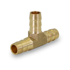 Everflow B24-14 | 1/4 Hose Barb Tee Brass Hose Barb Fitting | For Non Potable Use Only