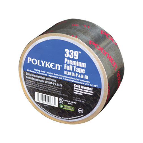 Berry Plastics 1087636 Foil Tape 2-1/2 x 60 yard Cold Weather Premium Printed Aluminum 181A-P 181B-FX Polyken 339