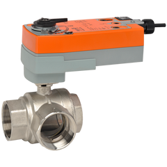 Belimo B332L+AFRBUP Ball Valve 24-240V On/Off 1.25 3 Way Cv=34