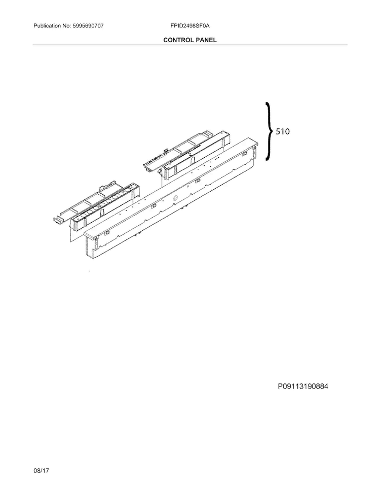 FRIGIDAIRE Frigidaire 117494881 Dishwasher Control Panel Assembly (WCI 117494881)