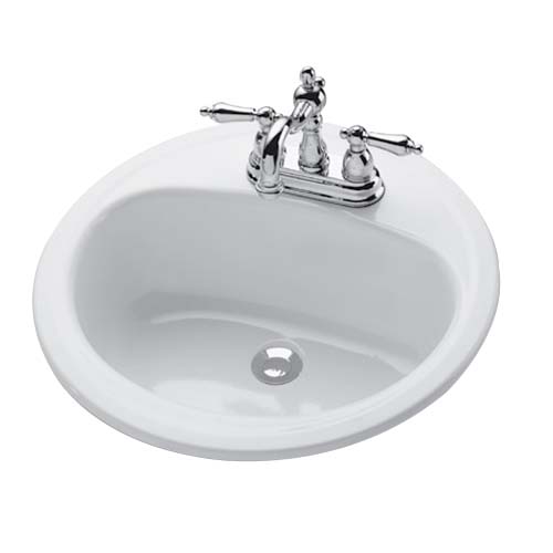 Bootz Industries 021-2435-00 Bootz Laurel 19 Inch x 6-1/2 Inch Round Steel Self-Rimming Bathroom Sink, White