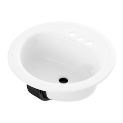 Bootz Industries 021-2435-00 Bootz Laurel 19 Inch x 6-1/2 Inch Round Steel Self-Rimming Bathroom Sink, White