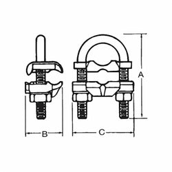 ABB GUV5825 Blackburn U Bolt Ground Clamp Copper 5/8 to 3/4 Inch