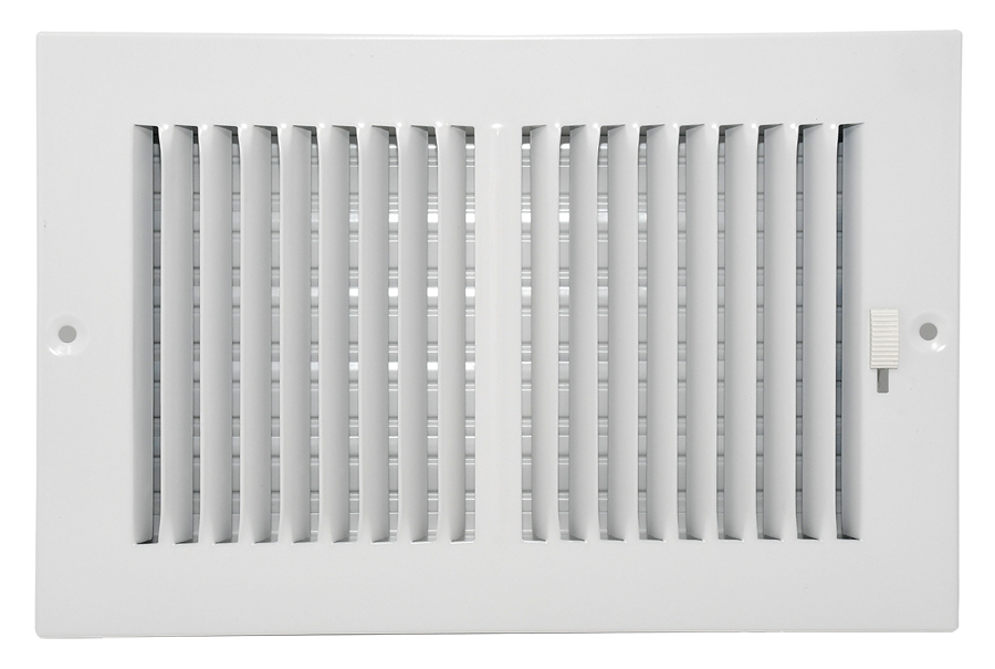 10in x 4in Wall/Ceiling Register 2-Way 1/3in Spaced Fins White Steel