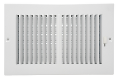 10in x 4in Wall/Ceiling Register 2-Way 1/3in Spaced Fins White Steel