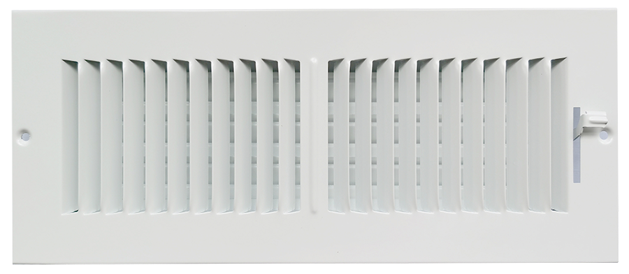 12in x 4in Wall/Ceiling Register 2-Way 1/2in Spaced Fins White