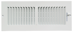 12in x 4in Wall/Ceiling Register 2-Way 1/2in Spaced Fins White