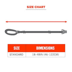 Ergodyne 19155 Elastic Hard Hat Lanyard with Clamp, Lime, 18-48 inches